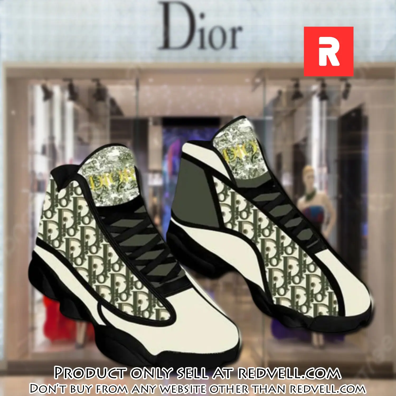 Dior luxury moss green air jordan 13 shoes hot  dior sneakers gifts for men women rv3547627